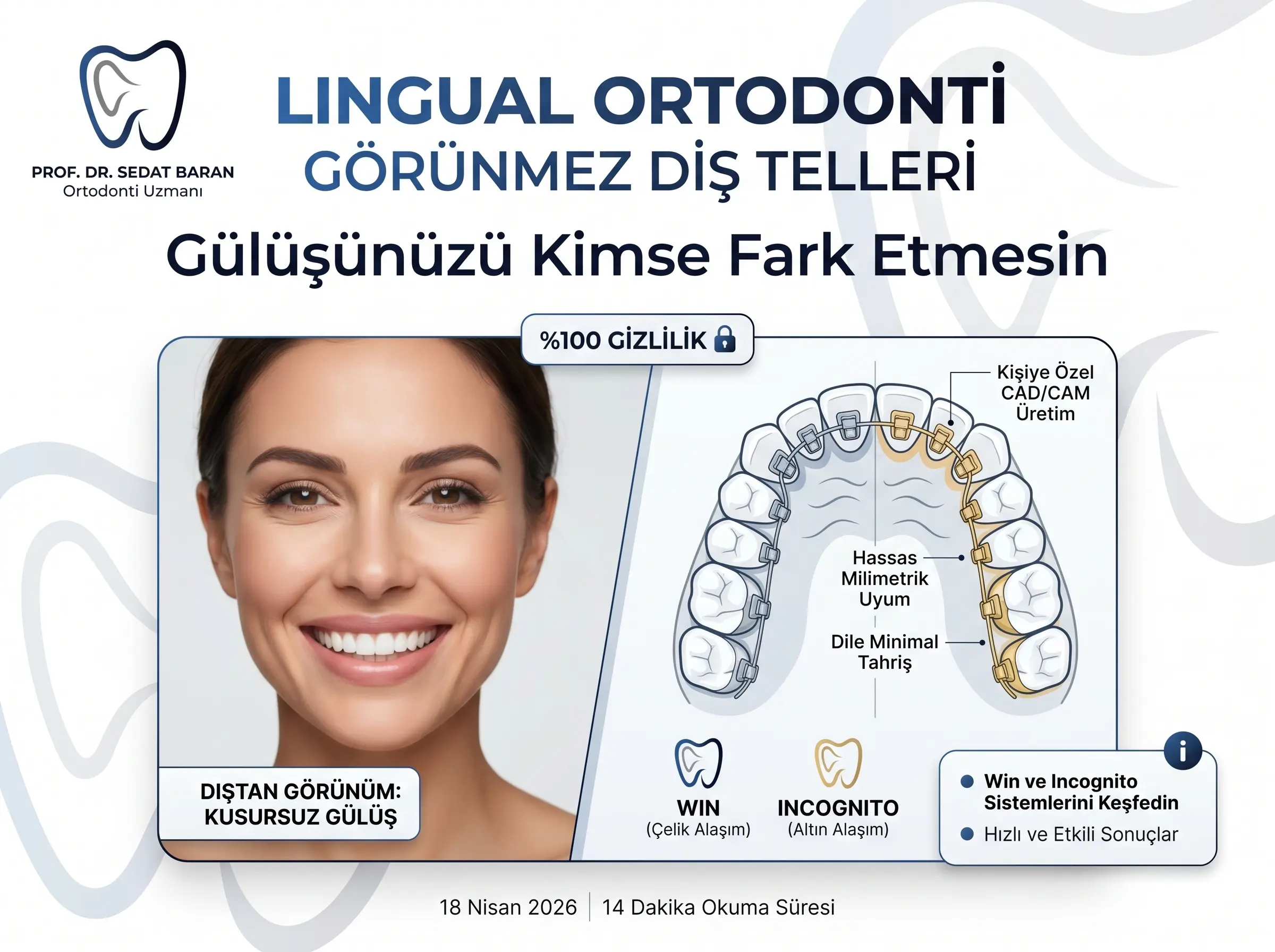 Lingual Ortodonti (Görünmez Diş Teli): Gülüşünüzü Kimse Fark Etmesin